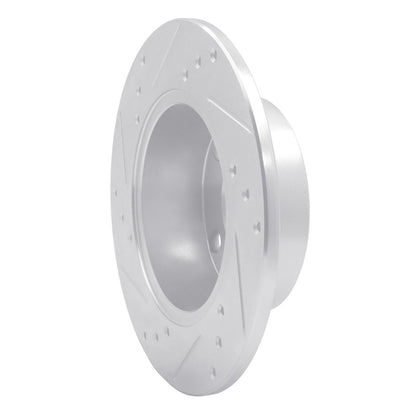 R1 Concepts R1 80-91 Audi 5000S Rear Right Drilled & Slotted Silver Brake Rotor