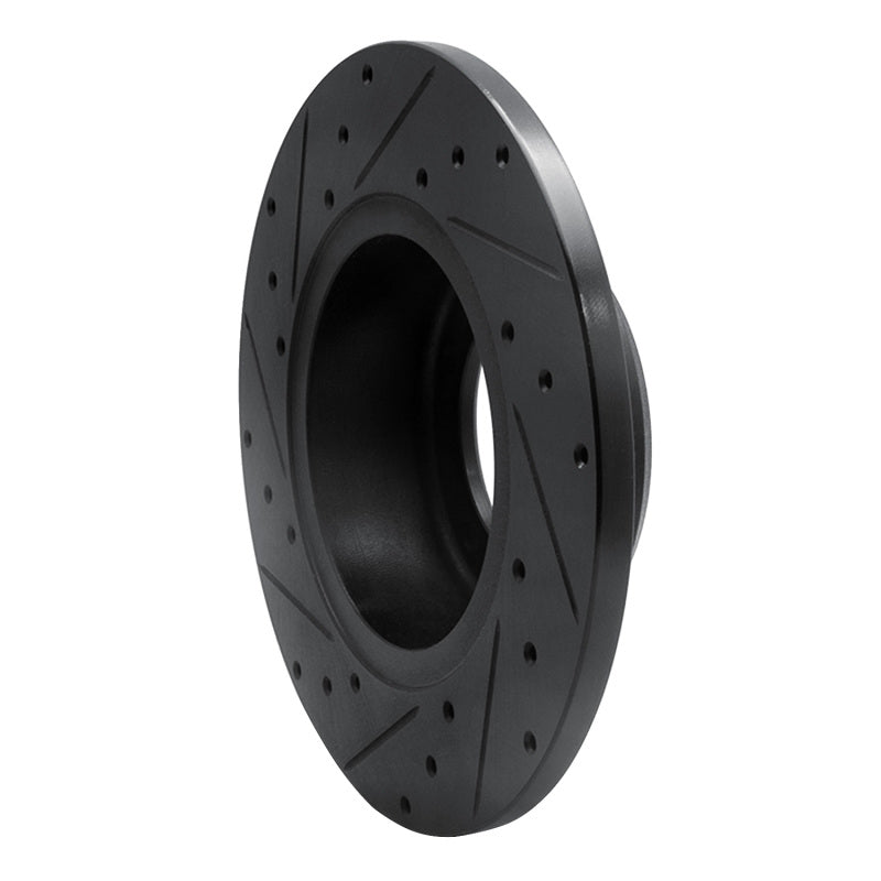 R1 Concepts R1 74-99 Land Rover Defender 110 Front Right Drilled & Slotted Black Brake Rotor
