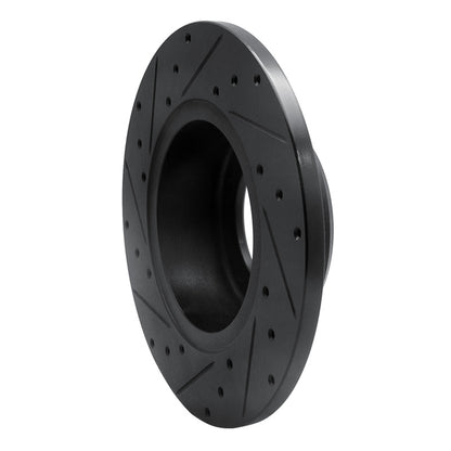 R1 Concepts R1 74-99 Land Rover Defender 110 Front Right Drilled & Slotted Black Brake Rotor