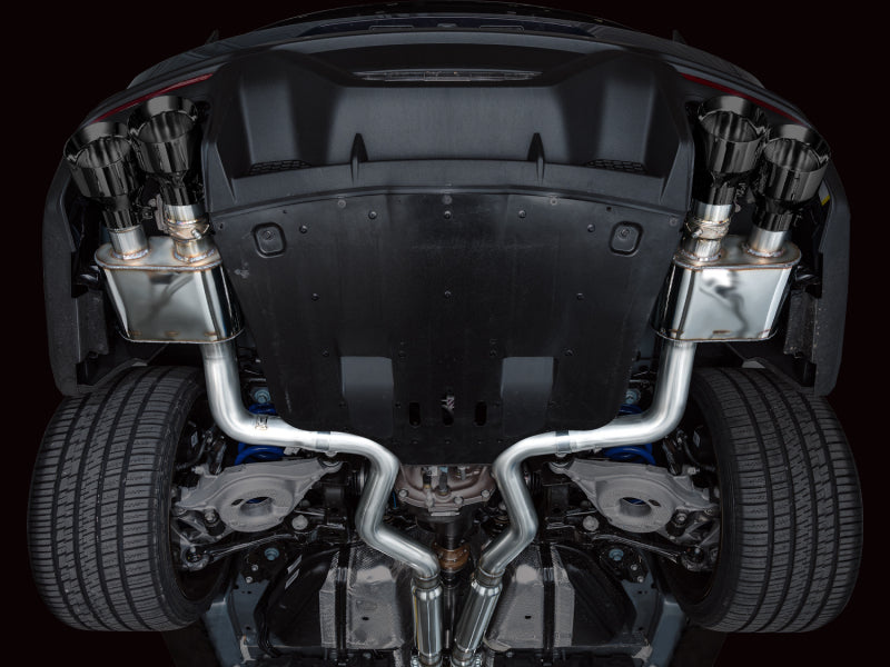 AWE Tuning AWE 2024 Ford Mustang Dark Horse S650 RWD SwitchPath Cat-Back Exhaust w/ Quad Diamond Black Tips