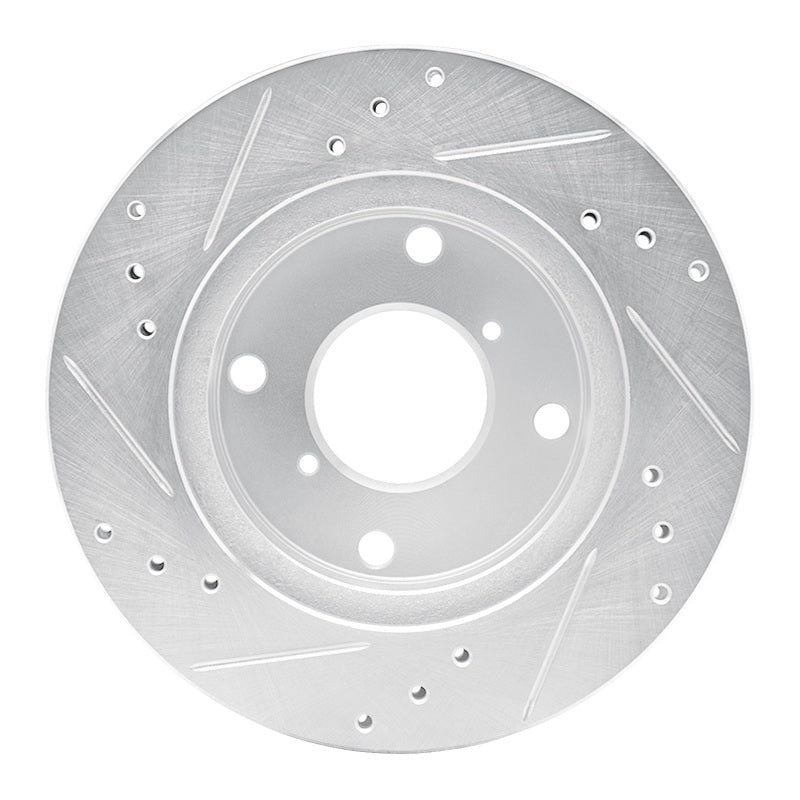 R1 Concepts R1 89-94 Suzuki SWIFT Front Right Drilled & Slotted Silver Brake Rotor