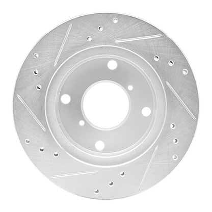 R1 Concepts R1 89-94 Suzuki SWIFT Front Right Drilled & Slotted Silver Brake Rotor