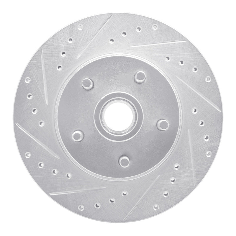 R1 Concepts R1 68-70 Ford Falcon Front Left Drilled & Slotted Silver Brake Rotor