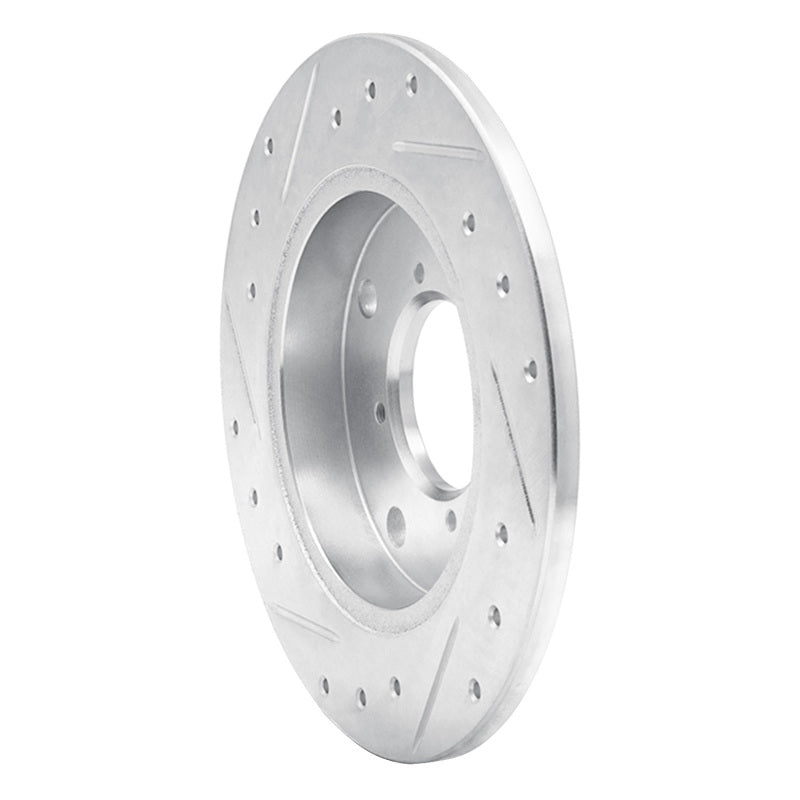 R1 Concepts R1 89-94 Suzuki SWIFT Rear Right Drilled & Slotted Silver Brake Rotor