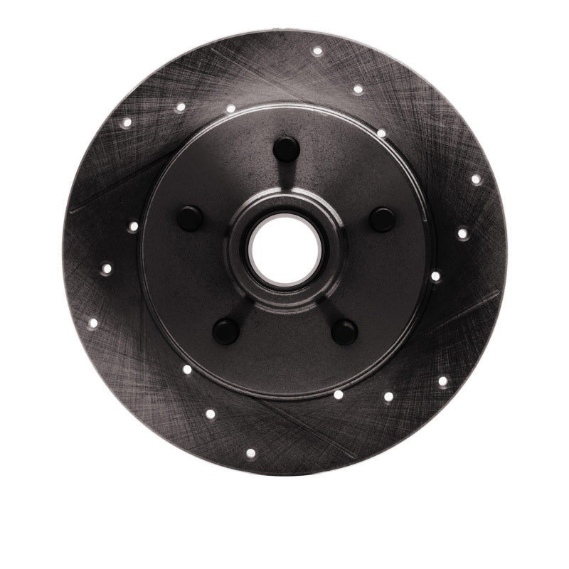 R1 Concepts R1 88-94 Chevrolet C1500 Front Right Drilled & Slotted Black Brake Rotor
