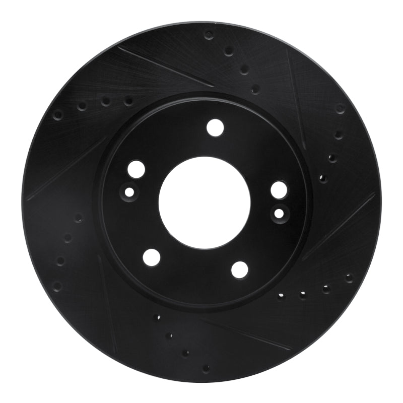 R1 Concepts R1 17-22 Hyundai Ioniq Front Right Drilled & Slotted Black Brake Rotor