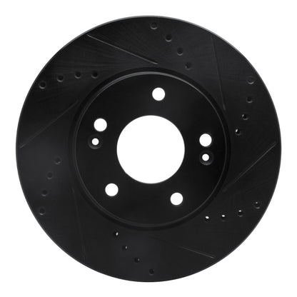R1 Concepts R1 17-22 Hyundai Ioniq Front Right Drilled & Slotted Black Brake Rotor