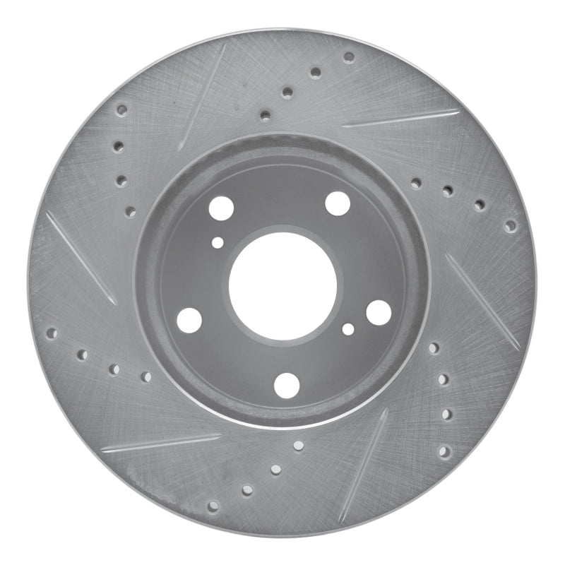 R1 Concepts R1 05-15 Toyota Tacoma Front Right Drilled & Slotted Silver Brake Rotor