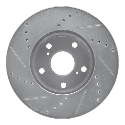 R1 Concepts R1 05-15 Toyota Tacoma Front Right Drilled & Slotted Silver Brake Rotor