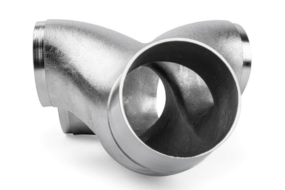 APR Cast T304 Stainless Steel Double Y-Splitter - 76mm to Quad 63.5mm (3in to Quad 2.5in)