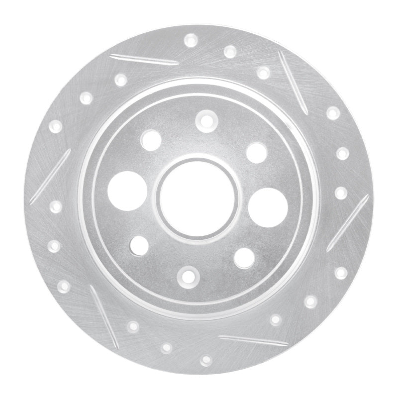 R1 Concepts R1 86-89 Acura Integra Rear Right Drilled & Slotted Silver Brake Rotor