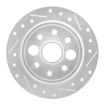 R1 Concepts R1 86-89 Acura Integra Rear Right Drilled & Slotted Silver Brake Rotor