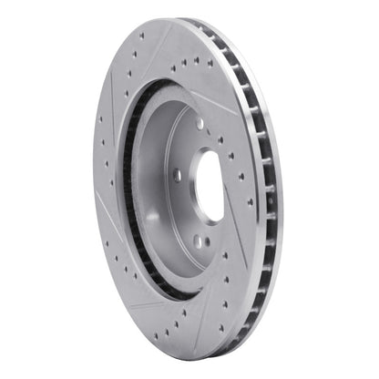 R1 Concepts R1 06-17 Suzuki Grand Vitara Front Right Drilled & Slotted Silver Brake Rotor