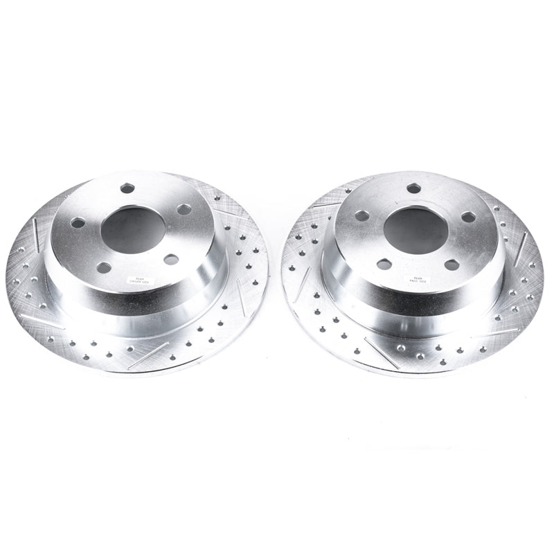 PowerStop Power Stop 99-04 Jeep Grand Cherokee Rear Evolution Drilled & Slotted Rotors - Pair