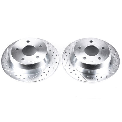PowerStop Power Stop 99-04 Jeep Grand Cherokee Rear Evolution Drilled & Slotted Rotors - Pair