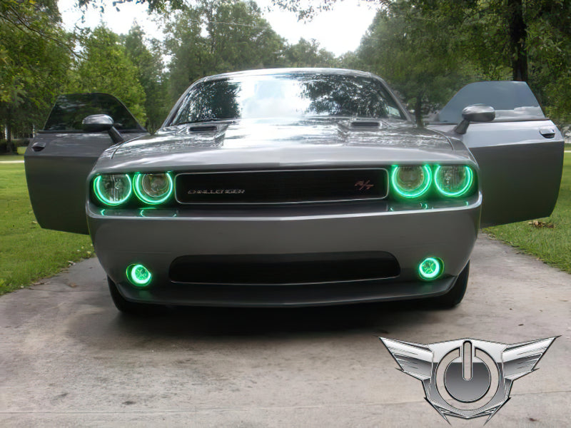 ORACLE Lighting Oracle 08-14 Dodge Challenger LED Projector Headlight Halo Kit - Green