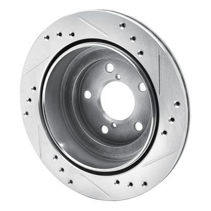 R1 Concepts R1 90-94 Subaru Legacy Rear Left Drilled & Slotted Silver Brake Rotor