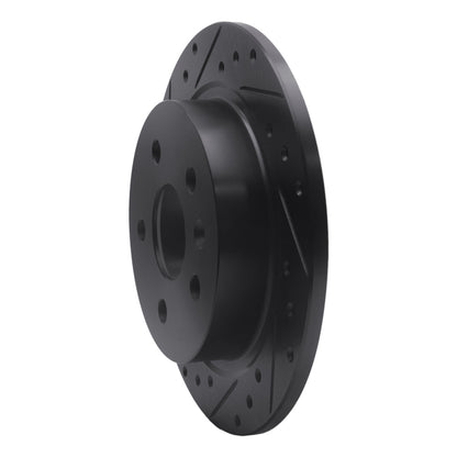 R1 Concepts R1 11-16 Buick Regal Rear Left Drilled & Slotted Black Brake Rotor