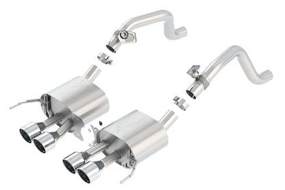 Borla 2014 Chevy Corvette C7 w/ AFM w/o NPP Atak Rear Section Exhaust Quad Rd Rl IC Tips