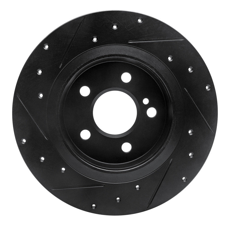 R1 Concepts R1 14-20 Infiniti QX30 Rear Right Drilled & Slotted Black Brake Rotor