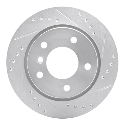 R1 Concepts R1 96-05 BMW 323CI Rear Right Drilled & Slotted Silver Brake Rotor