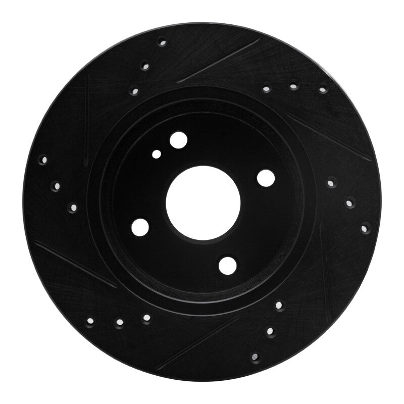 R1 Concepts R1 11-15 Mazda 2 (Mexico) Front Right Drilled & Slotted Black Brake Rotor