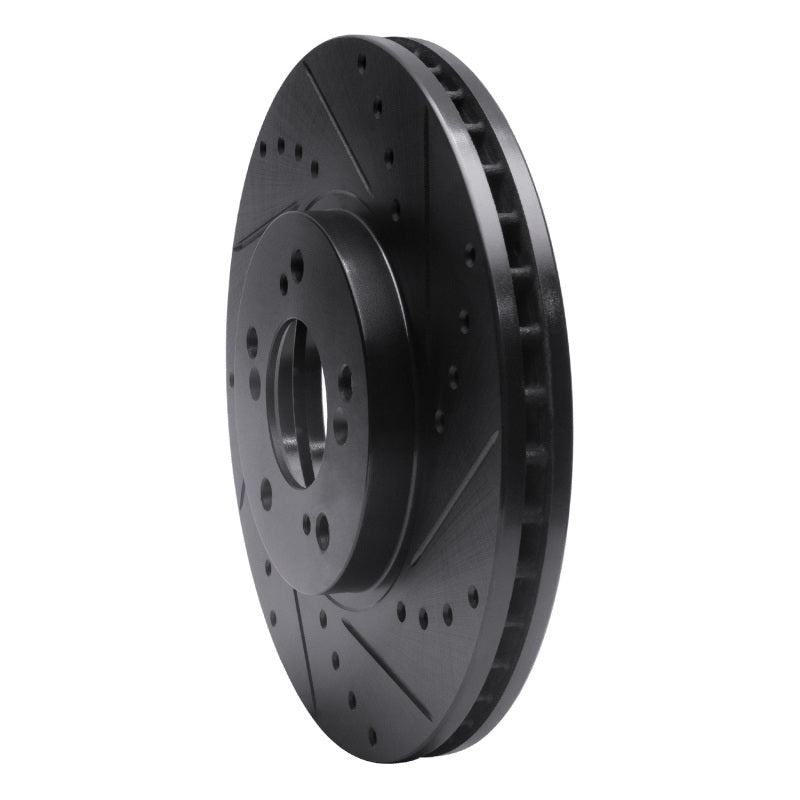 R1 Concepts R1 99-04 Acura RL Front Right Drilled & Slotted Black Brake Rotor