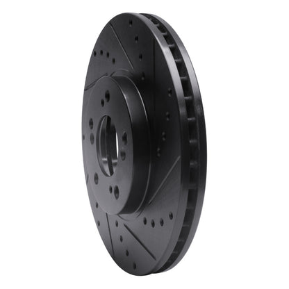 R1 Concepts R1 99-04 Acura RL Front Right Drilled & Slotted Black Brake Rotor