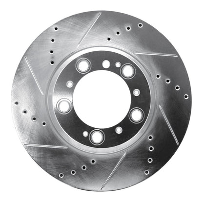 R1 Concepts R1 99-23 Porsche 911 Right Rear Drilled & Slotted Silver Brake Rotor