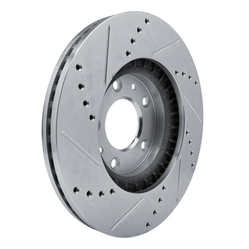 R1 Concepts R1 07-12 Mazda CX-7 Front Right Drilled & Slotted Silver Brake Rotor