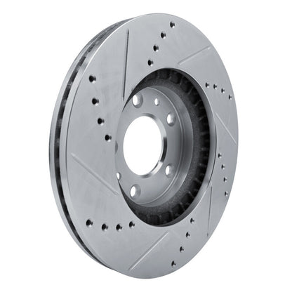 R1 Concepts R1 07-12 Mazda CX-7 Front Right Drilled & Slotted Silver Brake Rotor