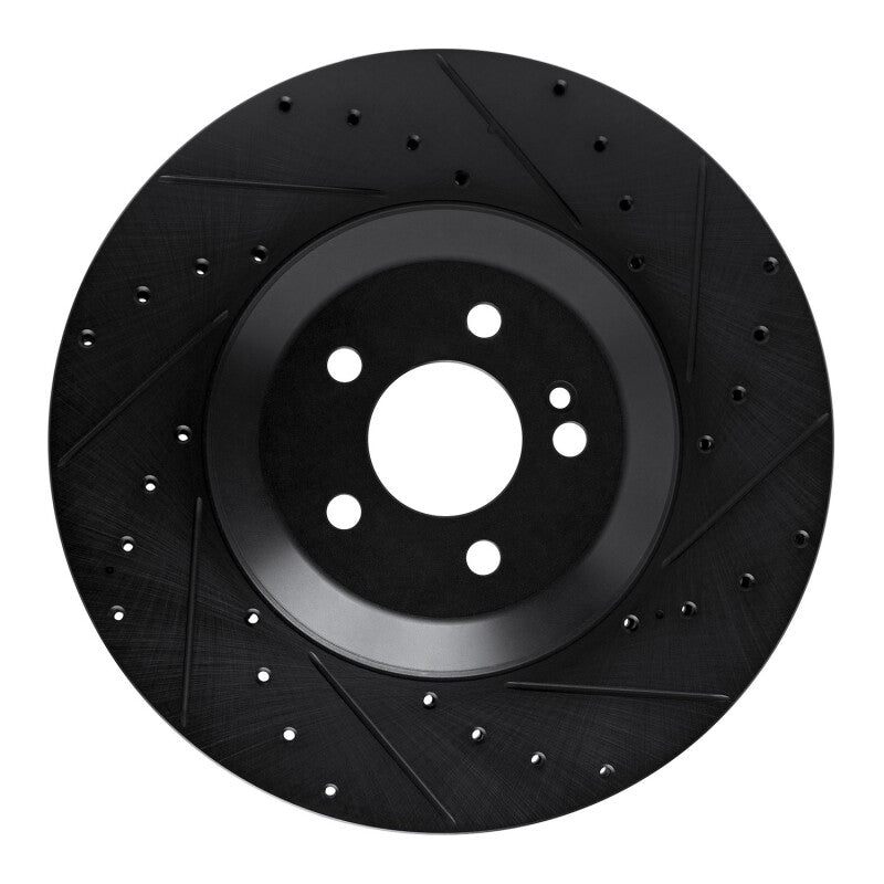 R1 Concepts R1 17-23 Mercedes-Benz E450 Rear Right Drilled & Slotted Black Brake Rotor