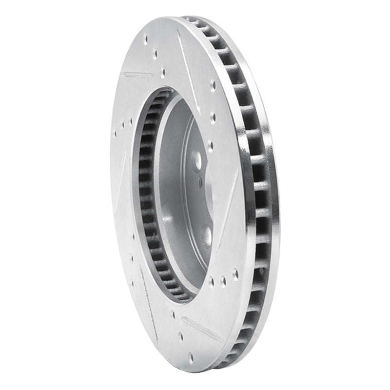 R1 Concepts R1 16-22 Toyota Prius Front Left Drilled & Slotted Silver Brake Rotor