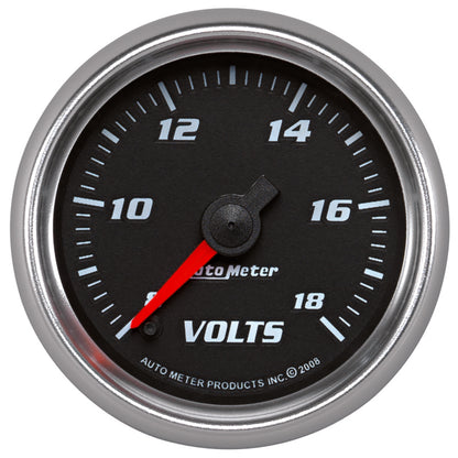 Autometer Pro-Cycle Gauge Voltmeter 2 1/16in 18V Digital Stepper Motor Black
