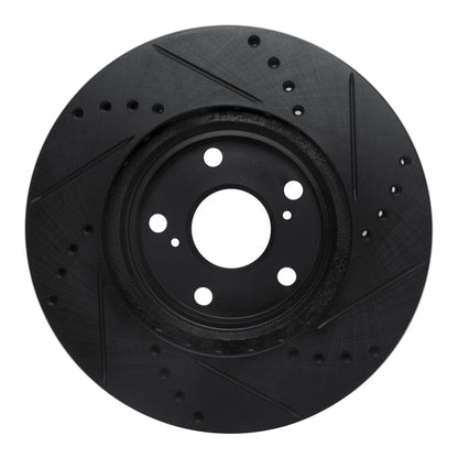 R1 Concepts R1 99-07 Lexus ES330 Front Left Drilled & Slotted Black Brake Rotor