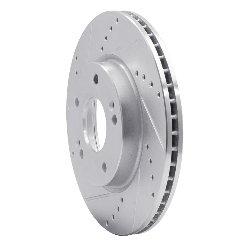 R1 Concepts R1 17-22 Hyundai Ioniq Front Left Drilled & Slotted Silver Brake Rotor