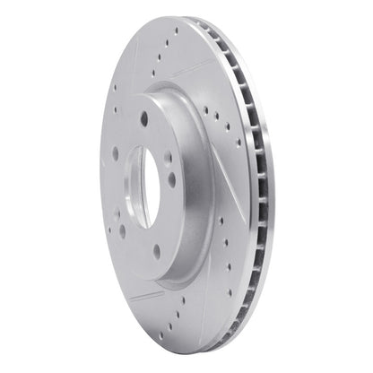 R1 Concepts R1 17-22 Hyundai Ioniq Front Left Drilled & Slotted Silver Brake Rotor