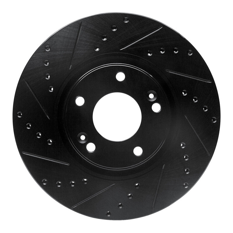 R1 Concepts R1 04-11 Hyundai Azera Front Left Drilled & Slotted Black Brake Rotor