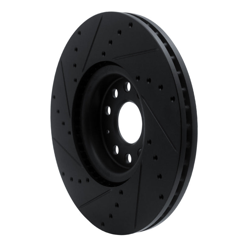 R1 Concepts R1 18-25 Volkswagen ATLAS Front Right Drilled & Slotted Black Brake Rotor