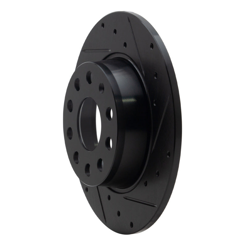 R1 Concepts R1 05-25 Audi A3 Sportback E-Tron Rear Right Drilled & Slotted Black Brake Rotor