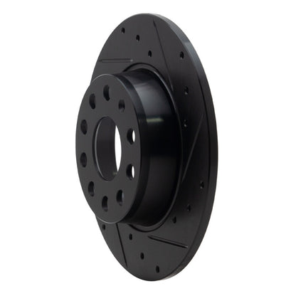 R1 Concepts R1 05-25 Audi A3 Sportback E-Tron Rear Right Drilled & Slotted Black Brake Rotor