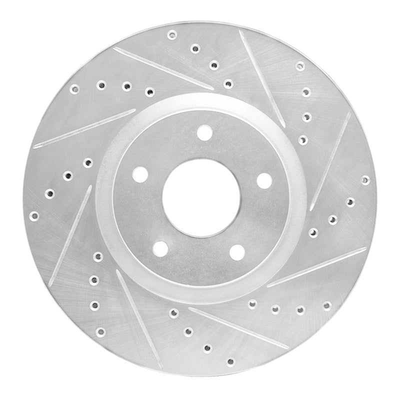 R1 Concepts R1 07-17 Nissan Juke Front Right Drilled & Slotted Silver Brake Rotor