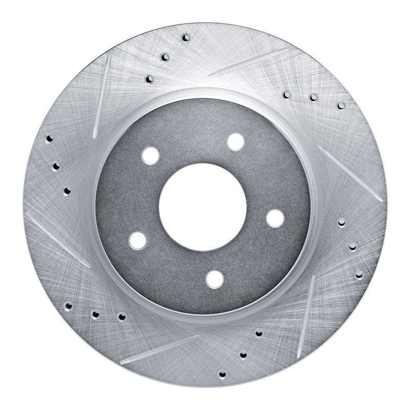 R1 Concepts R1 17-25 Nissan Rogue Rear Left Drilled & Slotted Silver Brake Rotor