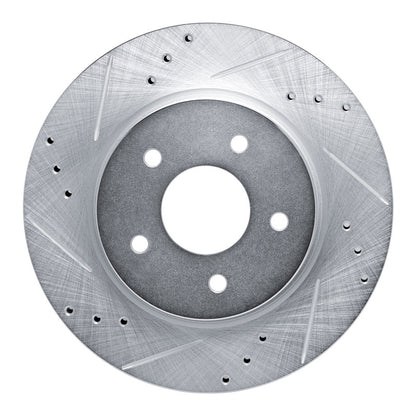 R1 Concepts R1 17-25 Nissan Rogue Rear Left Drilled & Slotted Silver Brake Rotor