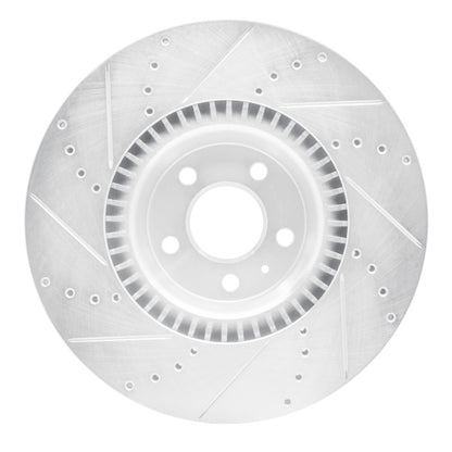 R1 Concepts R1 2012-2018 Audi A6 (USA/Canada) Front Right Drilled & Slotted Silver Brake Rotor