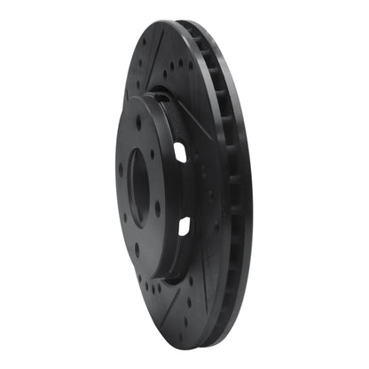 R1 Concepts R1 00-04 Volvo S40 Front Left Drilled & Slotted Black Brake Rotor