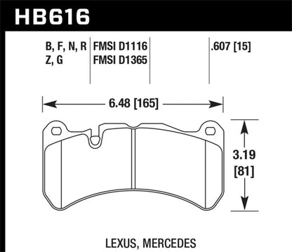 Hawk Performance Hawk 05-06 Mercedes-Benz CLK55 AMG ER-1 Front Brake Pads (For Brembo Calipers)