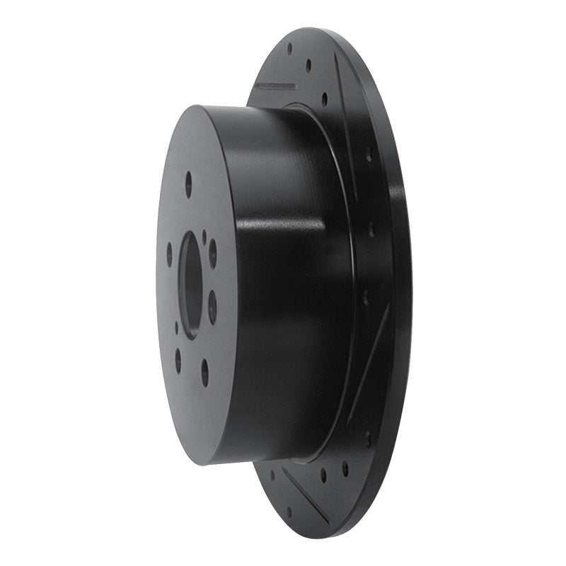 R1 Concepts R1 09-15 Toyota Venza Rear Right Drilled & Slotted Black Brake Rotor
