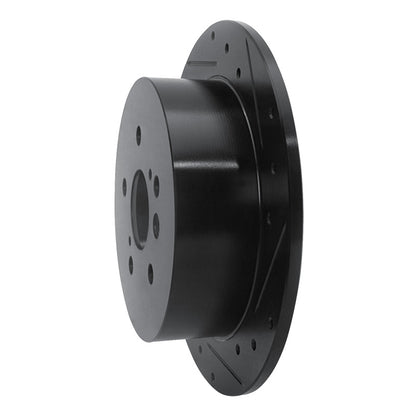 R1 Concepts R1 09-15 Toyota Venza Rear Right Drilled & Slotted Black Brake Rotor