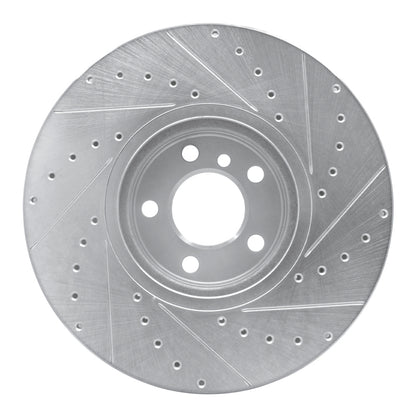 R1 Concepts R1 02-06 BMW X5 Front Left Drilled & Slotted Silver Brake Rotor